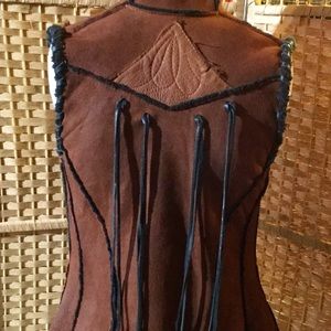 Rust Shearling Vest Handmade
